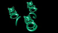 CAT  NECKLACES AND EARRING | 3D