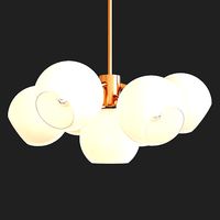 Staggered Glass 9-Light Chandelier - Milk