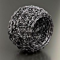 Gothic thistle ring  | 3D