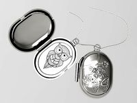 butterfly classic locket | 3D