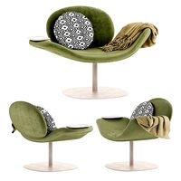 DOVE NATUZZI armchair with throw blanket and cushion