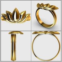 Lotus flower ring Flor de loto anillo | 3D