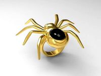 Spider ring with cabochon | 3D