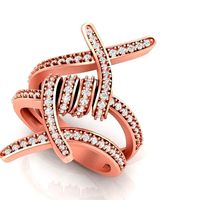 JCR 1001 Entangled Sterling Gold Cocktail Ring | 3D