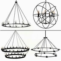 4 type Restoration Hardware Round Chandelier Set 004