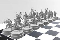 ajedrez warcraft version elfo nocturno | 3D