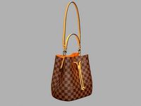 Louis Vuitton Neonoe MM Bag Damier Ebene Saffron Yellow Leather
