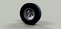 Rear wheel of old school dragster