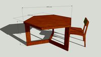 Table de salle à manger hexagonale