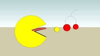 Pac man about to have some cherries