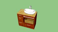 Bacha y mueble en madera