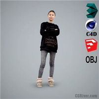 Asian Woman / Casual - CWom0103-HD2-O03P01-S - Ready-Posed 3D Human Model / Female Character (Still)