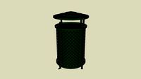 Forms+Surfaces Urban Renaissance Receptacle, 45 gallon, side opening, Updrop grillwork