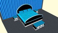 Blue Aqua Noir Bedroom