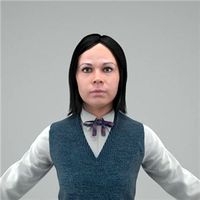 UNIFORM CHARACTER- RIGGED 3D MODEL (CGirl0001HD2CS)