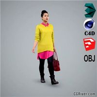 Asian Woman / Casual - CWom0101-HD2-O01P01-S - Ready-Posed 3D Human Model / Female Character (Still)
