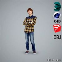 Asian Man / Casual - CMan0102-HD2-O02P01-S - Ready-Posed 3D Human Model / Male Character (Still)
