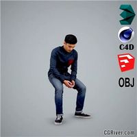 Asian Man / Casual - CMan0104-HD2-O01P01-S - Ready-Posed 3D Human Model / Male Character (Still)