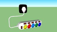 power strip with ground and switches , listwa zasilająca z uziemieniem