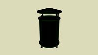 Forms+Surfaces Urban Renaissance Receptacle, 36 gallon, top opening, Vista grillwork