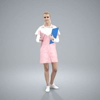 Female Nurse | WWom0302-HD2-O01P01-S Ready-Posed 3D Human Model / Male
