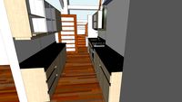 cocina y escalera apartamento