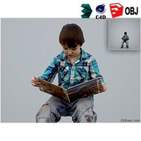Boy / Child | Casual CBoy0002-HD2-O01P01-S - Ready-Posed 3D Human Model / Male Character (Kids / Children Still)