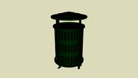 Forms+Surfaces Urban Renaissance Receptacle, 36 gallon, side opening, Vertical grillwork