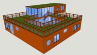 Shipping Container House with Courtyard