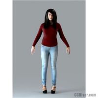 CASUAL Woman: Rigged 3D Woman (CWom0019M4CS)