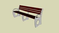 Forms+Surfaces Leda Bench, backed, 6 foot with arms