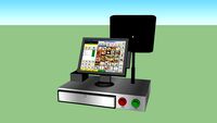 Touchscreen POS with customer AOL monitor