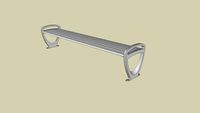 Forms+Surfaces Trio Bench, 8 foot, backless, extruded aluminum slats