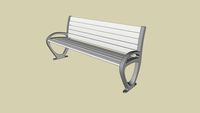 Forms+Surfaces Backed Trio Bench, 6 foot, backed, extruded aluminum slats