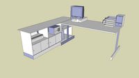 bureau met kast en accesoires