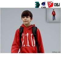 Boy / Child | Casual CBoy0004-HD2-O02P01-S - Ready-Posed 3D Human Model / Male Character (Kids / Children Still)