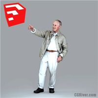 Elderly / Old Male Character - CMan0016-HD2-O01P16S_SU - Ready-Posed 3D Human Model (Still)