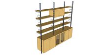 ISS Designs Modular Shelving -Compression System with Glass door cabinet