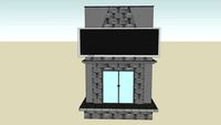 Fireplace with Plasma Flatscreen TV Overtop