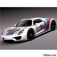 Porsche 918 Spyder Martini 2013 - 3D Model