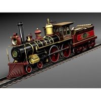 Union Pacific 119 Steam Train 1868 - 3D Model