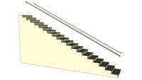 Stair 3' wide, 6۝-12۝ steps