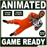 White Soccer Goalkeeper 9609 tris 3D Model