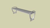 Forms+Surfaces Trio Bench, 6 foot, backless, extruded aluminum slats