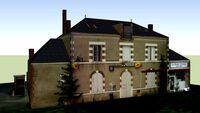 Bureau de Poste, Logements et Pizzeria, Sandillon (Loiret), FRANCE