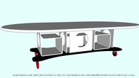 TABLE ROLLING DINING WHITE TOP & CUBES BLACK BASE DESIGNED BY JOHN A WEICK RA