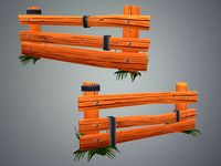 Low Poly Farm Fence3d model