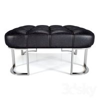 Poof VIO leather with metal legs