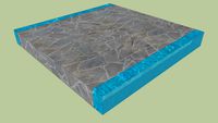 Stone step with running water on side