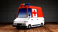 Ambulance - Red Cross (Low Poly Cartoon Cars)3d model